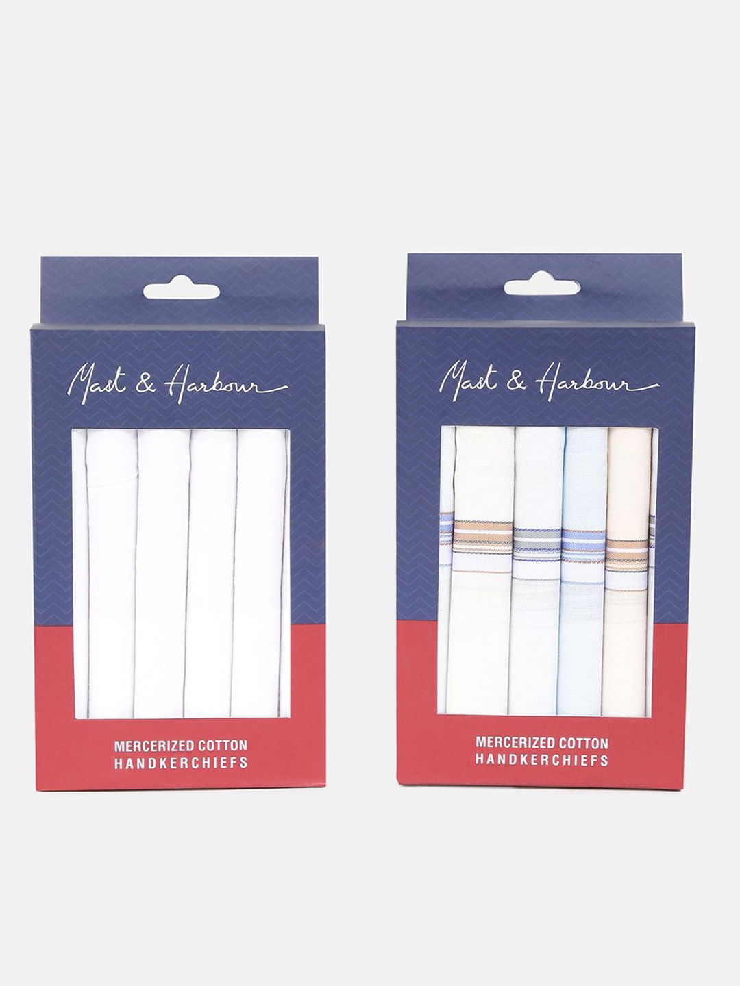 

Mast & Harbour Men Pack Of 12 Striped Cotton Handkerchief, White