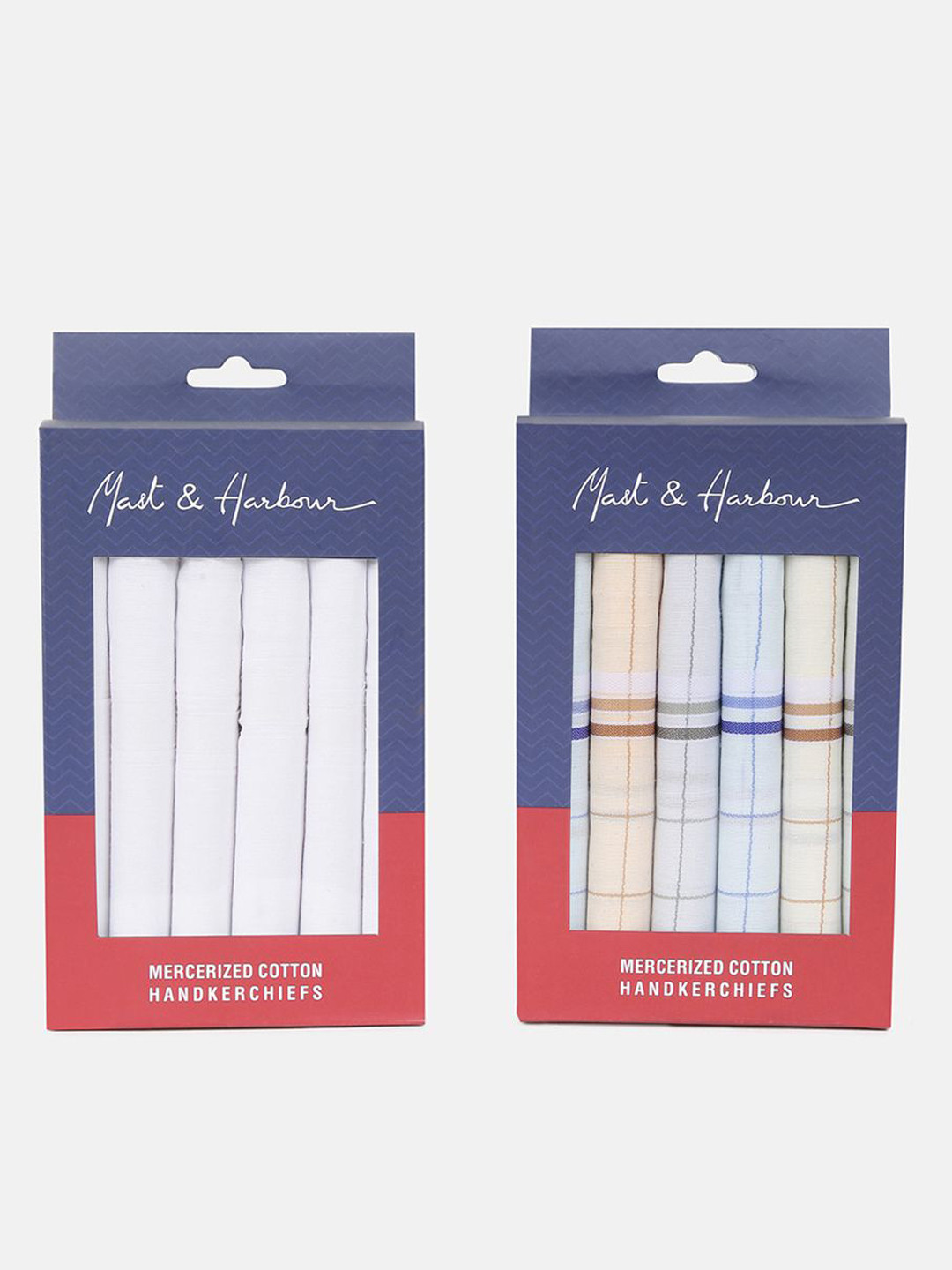 

Mast & Harbour Men Pack Of 12 Striped Cotton Handkerchief, White