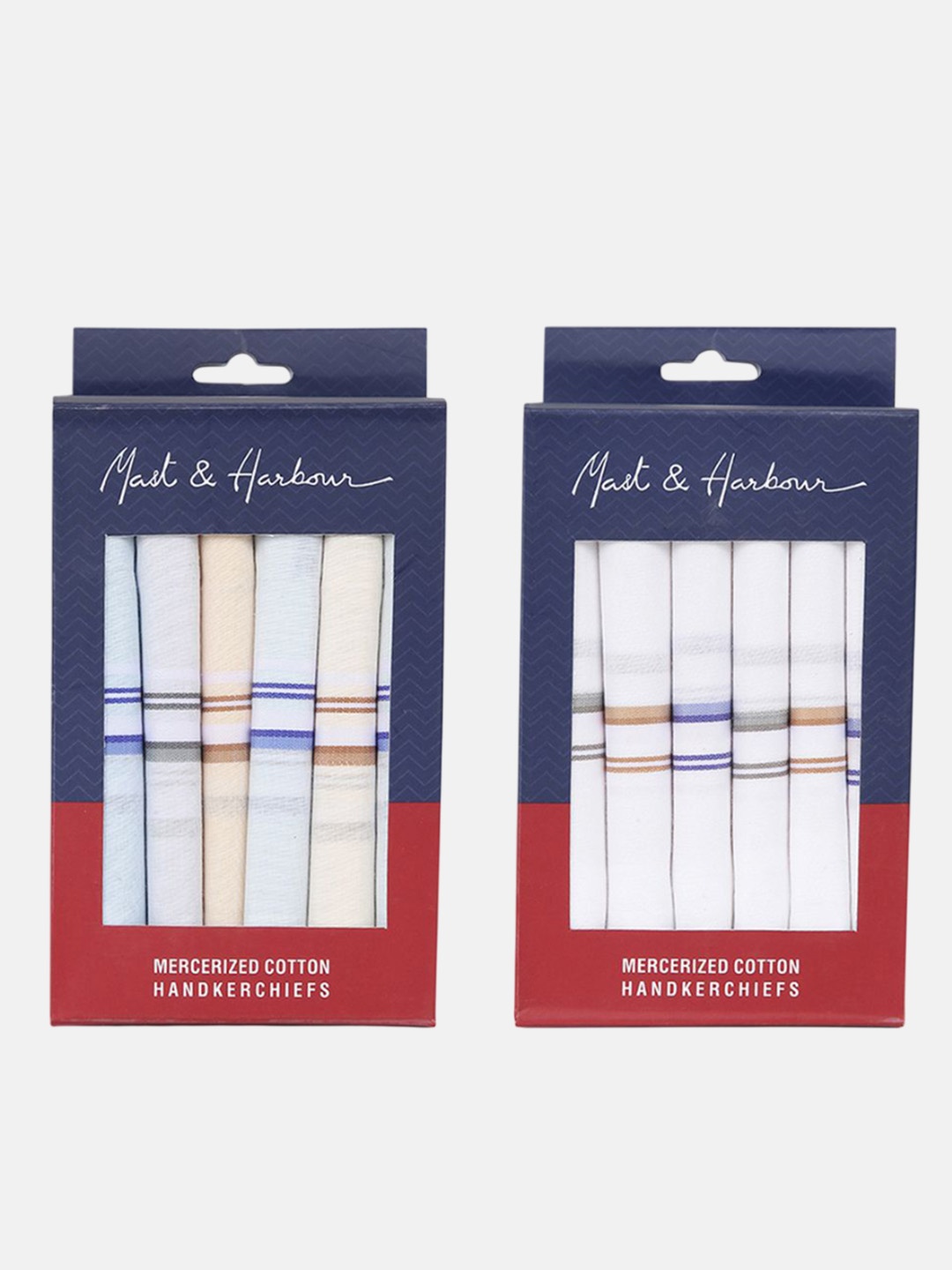 

Mast & Harbour Men Pack Of 12 Striped Cotton Handkerchief, White