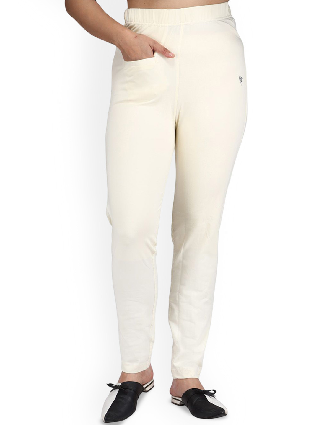 

Comfort Lady Women Cotton Ankle Length Leggings, White
