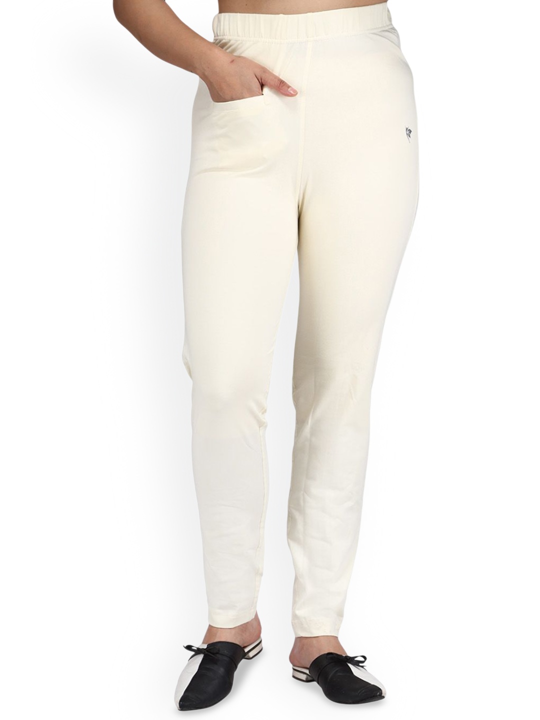

Comfort Lady Cotton Ankle Length Leggings, White