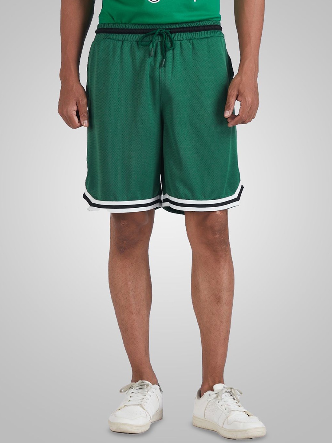 

NBA Men Knee Length Mid-Rise Shorts, Green