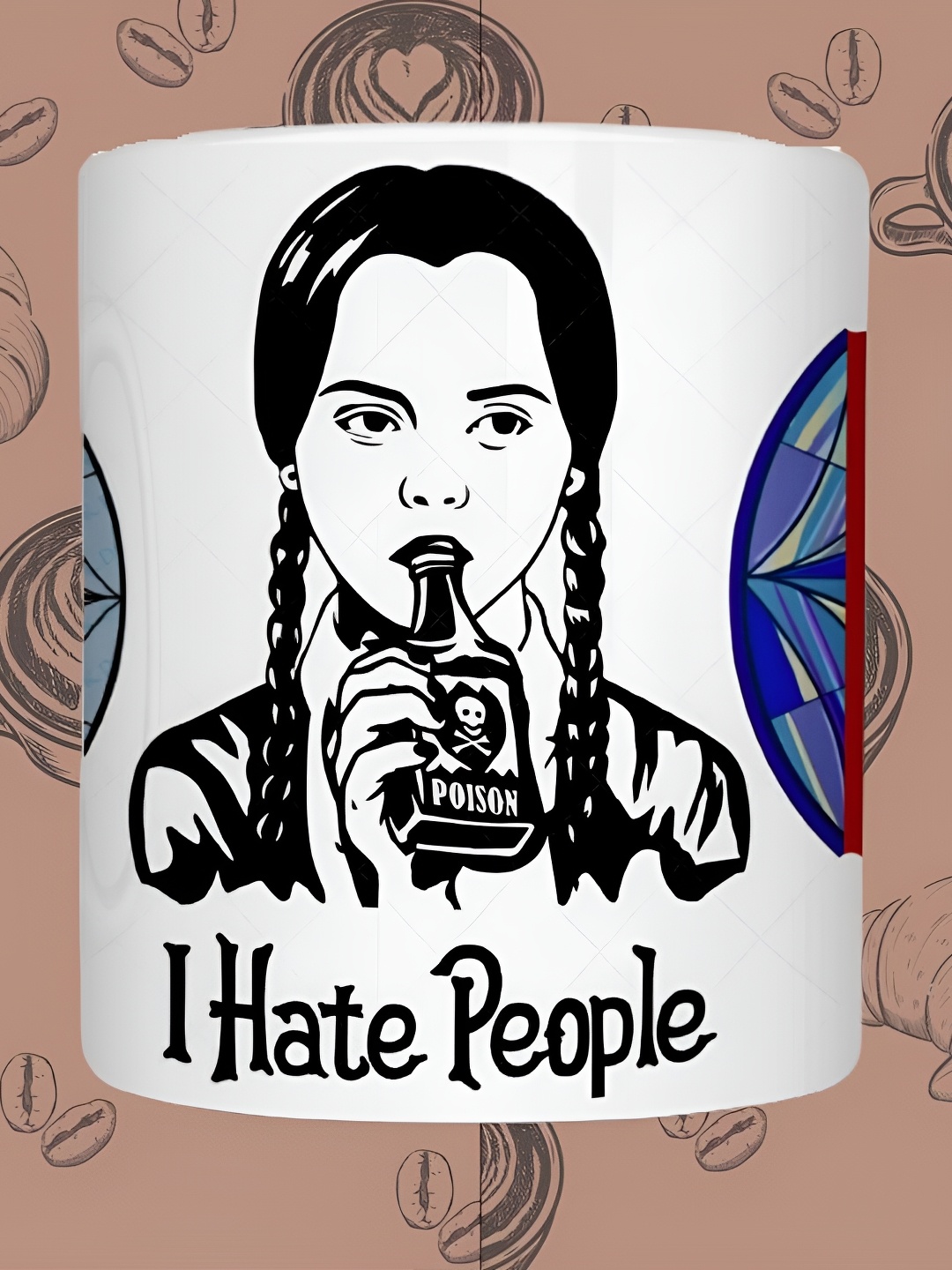 

JAVA IMPRESSIONS White & Blue Graphic Printed Ceramic Matte Mug 200 ml