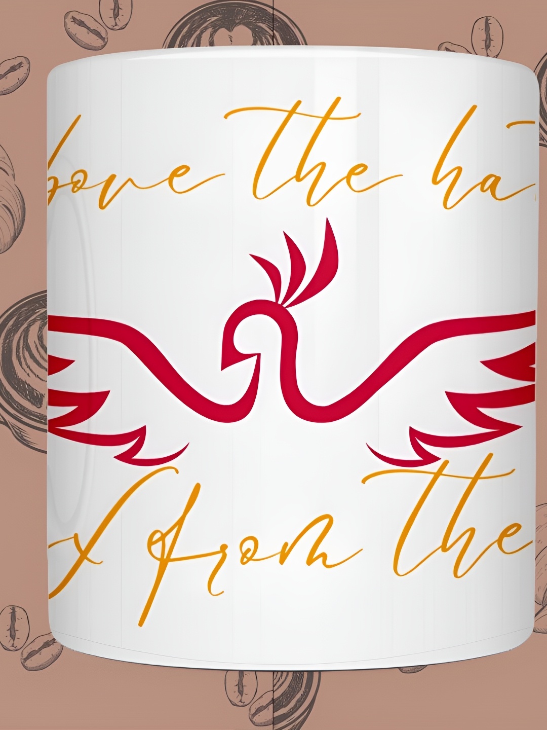 

JAVA IMPRESSIONS White & Red Typography Printed Ceramic Matte Mug 200 ml