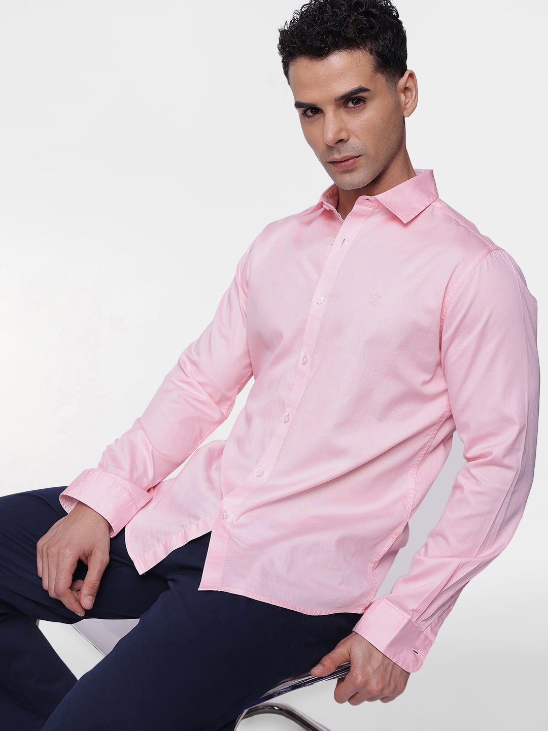 

French Connection Pure Cotton Slim Fit Casual Shirt, Pink