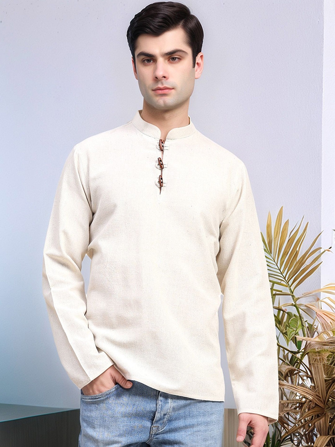 

Moda Rapido Mandarin Collar Short Kurta, Off white