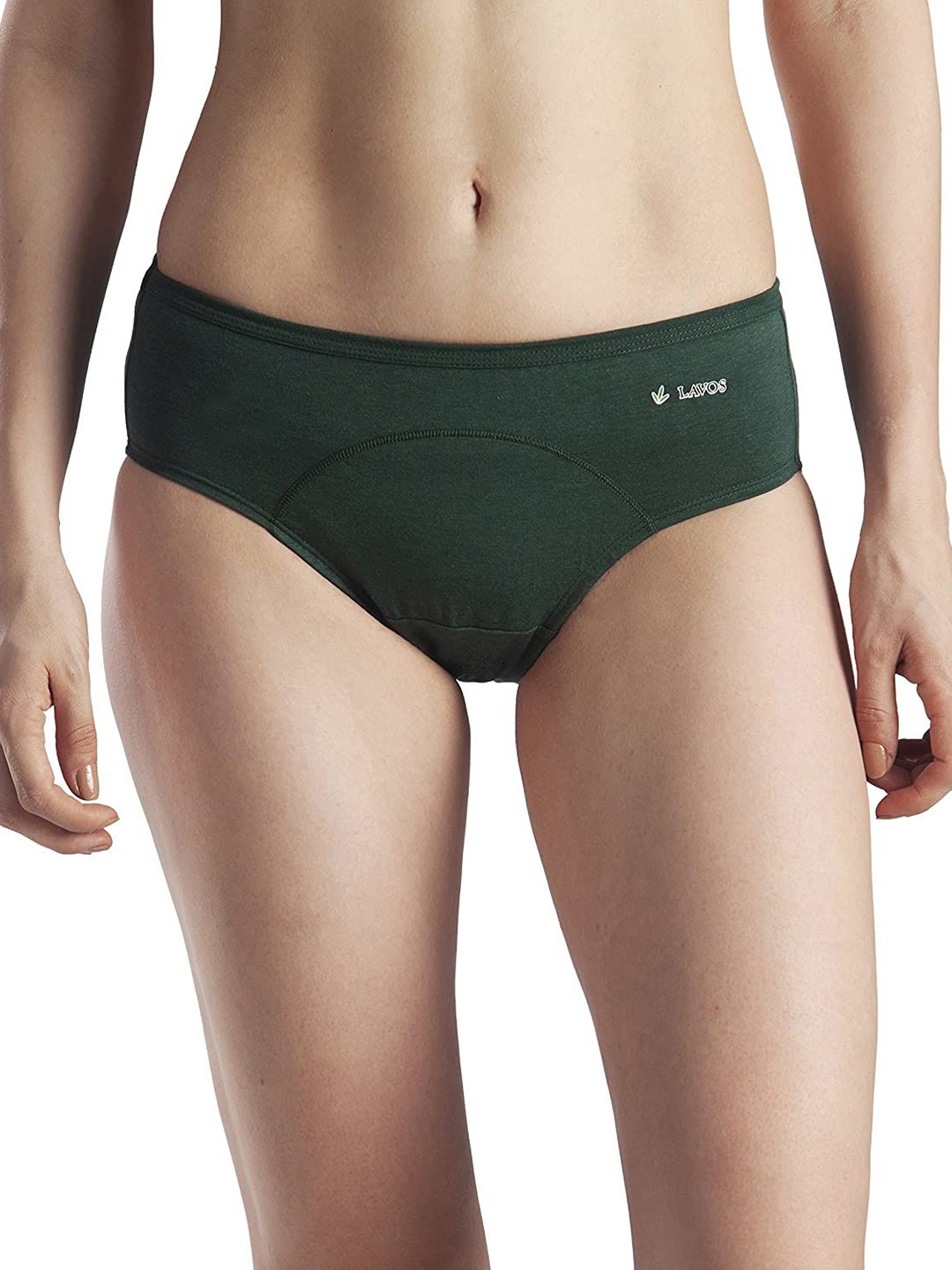 

LAVOS Women Mid-Rise Leak Proof & Cotton Reusable Period Briefs, Green