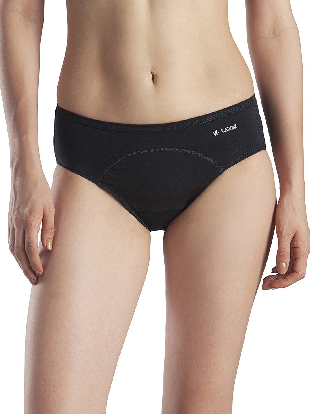 

LAVOS Mid-Rise Cotton Leak Proof & Reusable Period Brief LAVOS1005GUNMETAL-S, Grey
