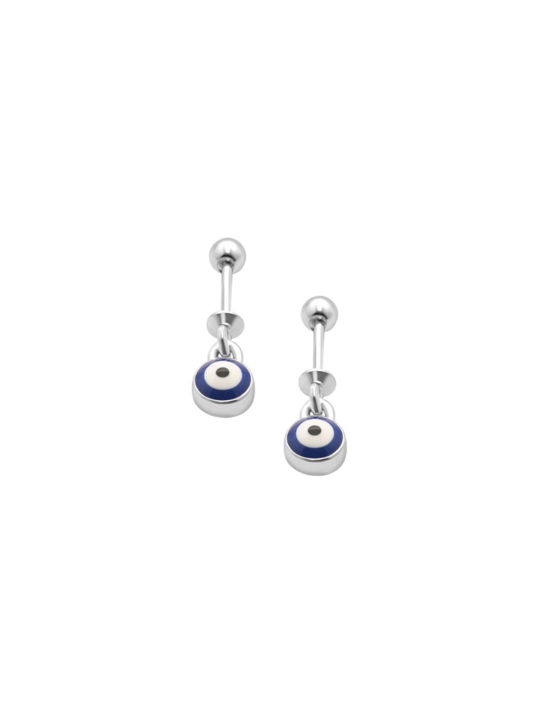 

925 SILLER Kids Girls 925 Pure Silver Evil Eye Protection Drop Stud Earrings