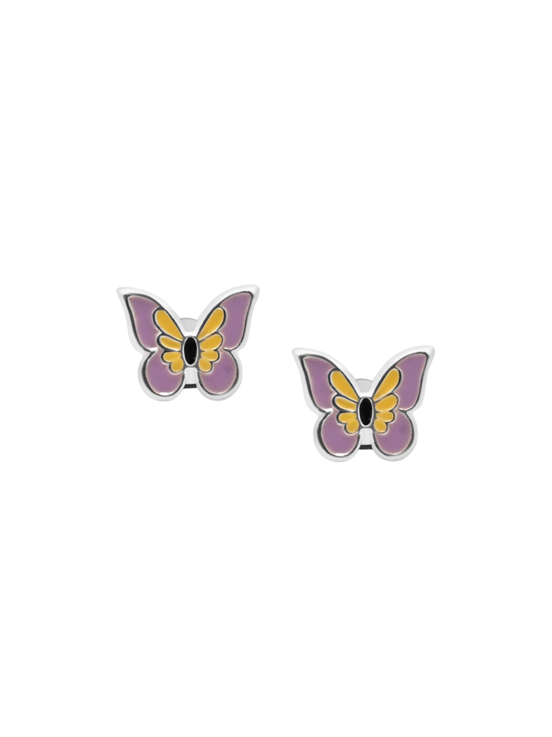 

925 SILLER Rhodium-Plated Delicate Contemporary Studs, Purple