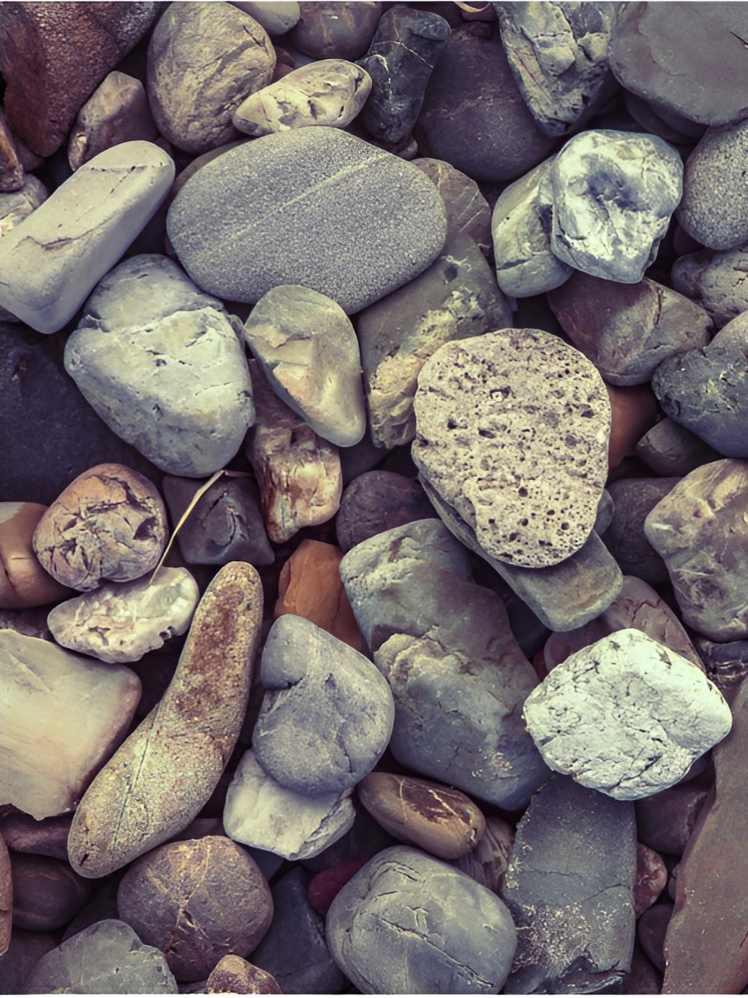 

Inephos Grey And Brown Stone Hand-Painted Paper Wall Art