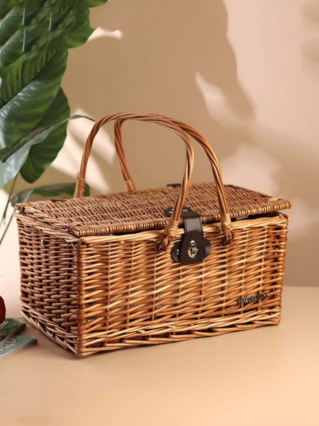 

HABERE INDIA Brown & Black Textured Bamboo Reusable Multi-Utility Organiser