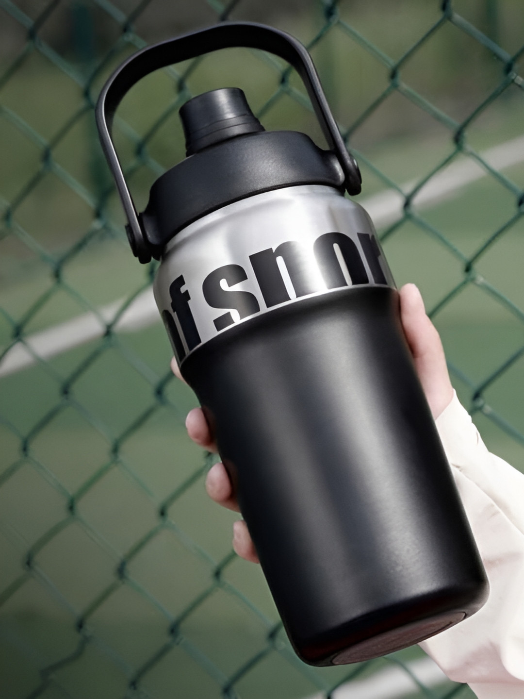 

HomeCloud Black & Silver-Toned Single Stainless Steel Smart Vacuum Water Bottle 1L