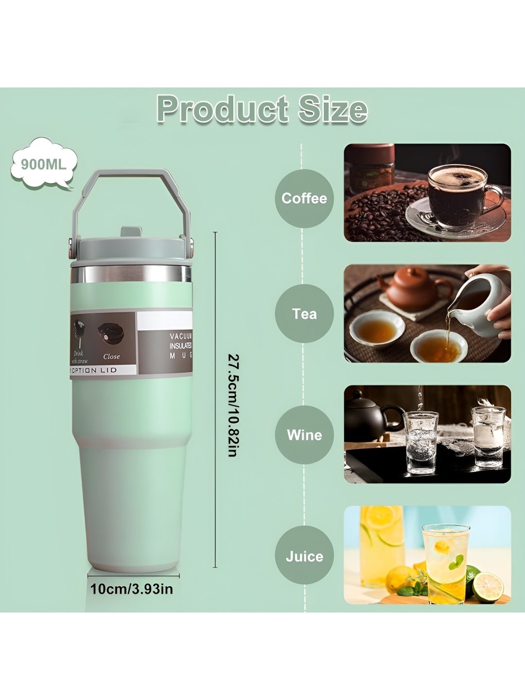 

HomeCloud Green & Silver-Toned Stainless Steel Single Wall Vacuum Water Bottle 890 ml