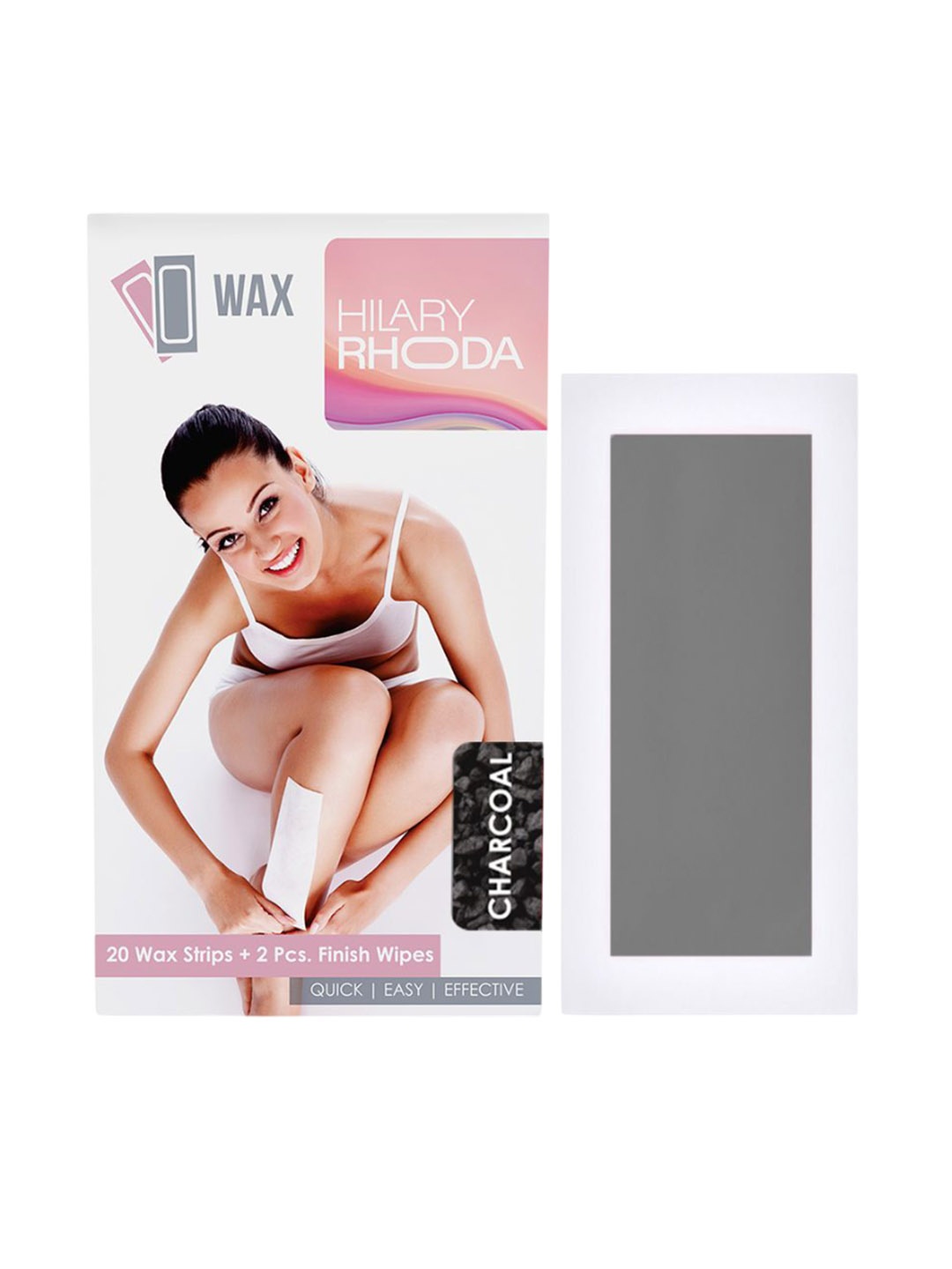 

Hilary Rhoda Easy To Use Wax Strips & 2 Pcs Finish Wipes - 20 No - Rose Extract, Red