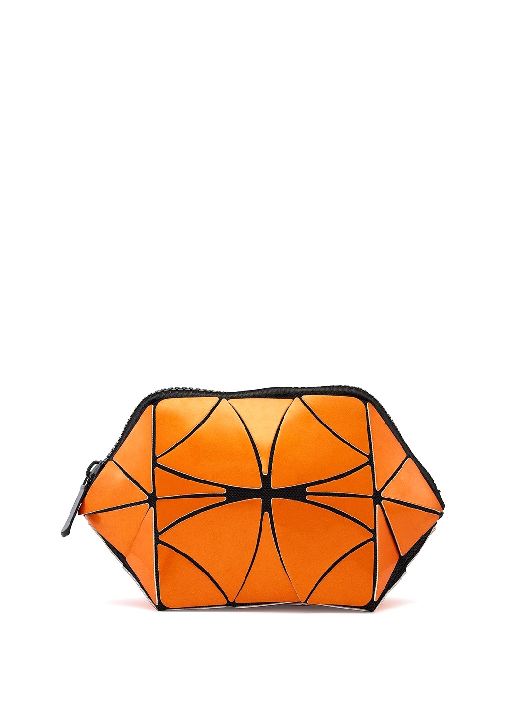 

BAOMI Women Geometric Textured Structured Handheld Bag, Orange