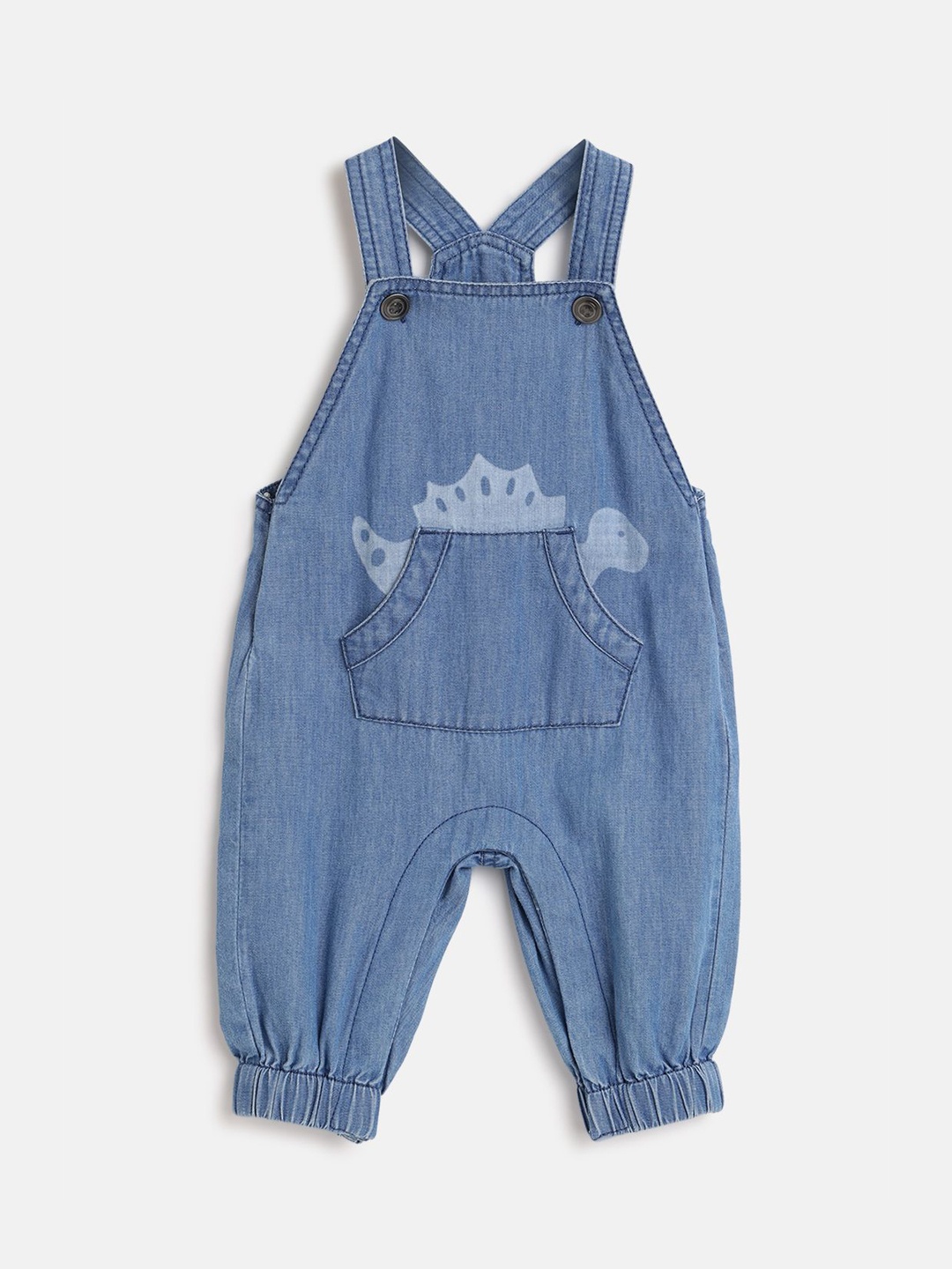 

Chicco Infant Boys Printed Straight Leg Cotton Dungarees, Blue