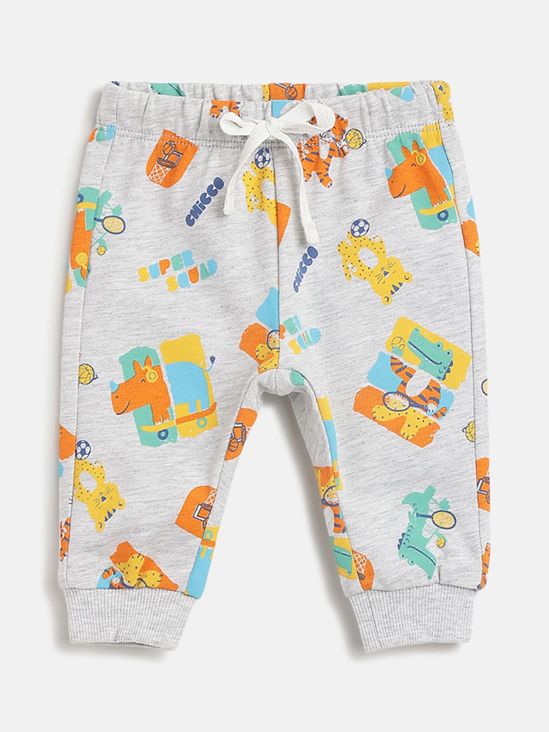 

Chicco Boys Cotton Printed Relaxed Joggers, Grey