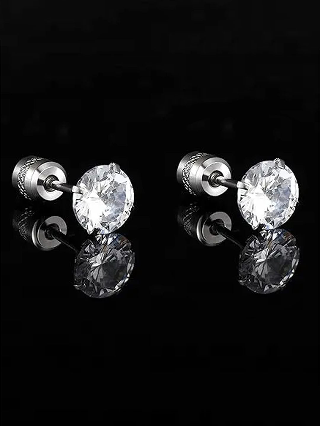 

Peora Silver-Plated Cubic Zirconia Studded Circular Shaped Studs Earrings