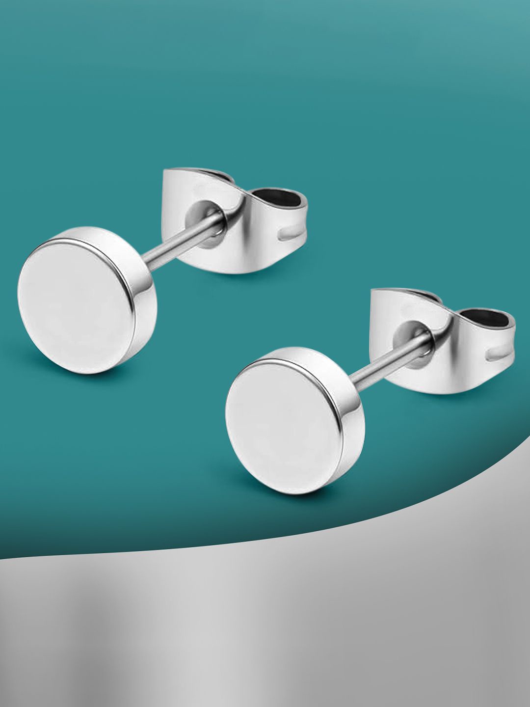 

Peora Stainless Steel Silver-Plated Circular Shaped Studs