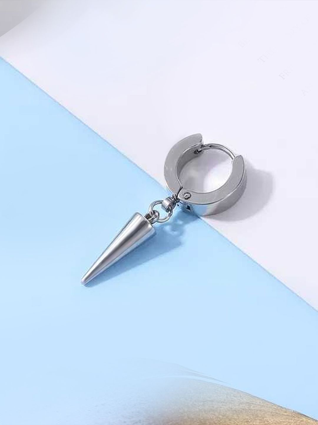 

Peora Mens Silver-Plated Stainless Steel Contemporary Drop Earrings