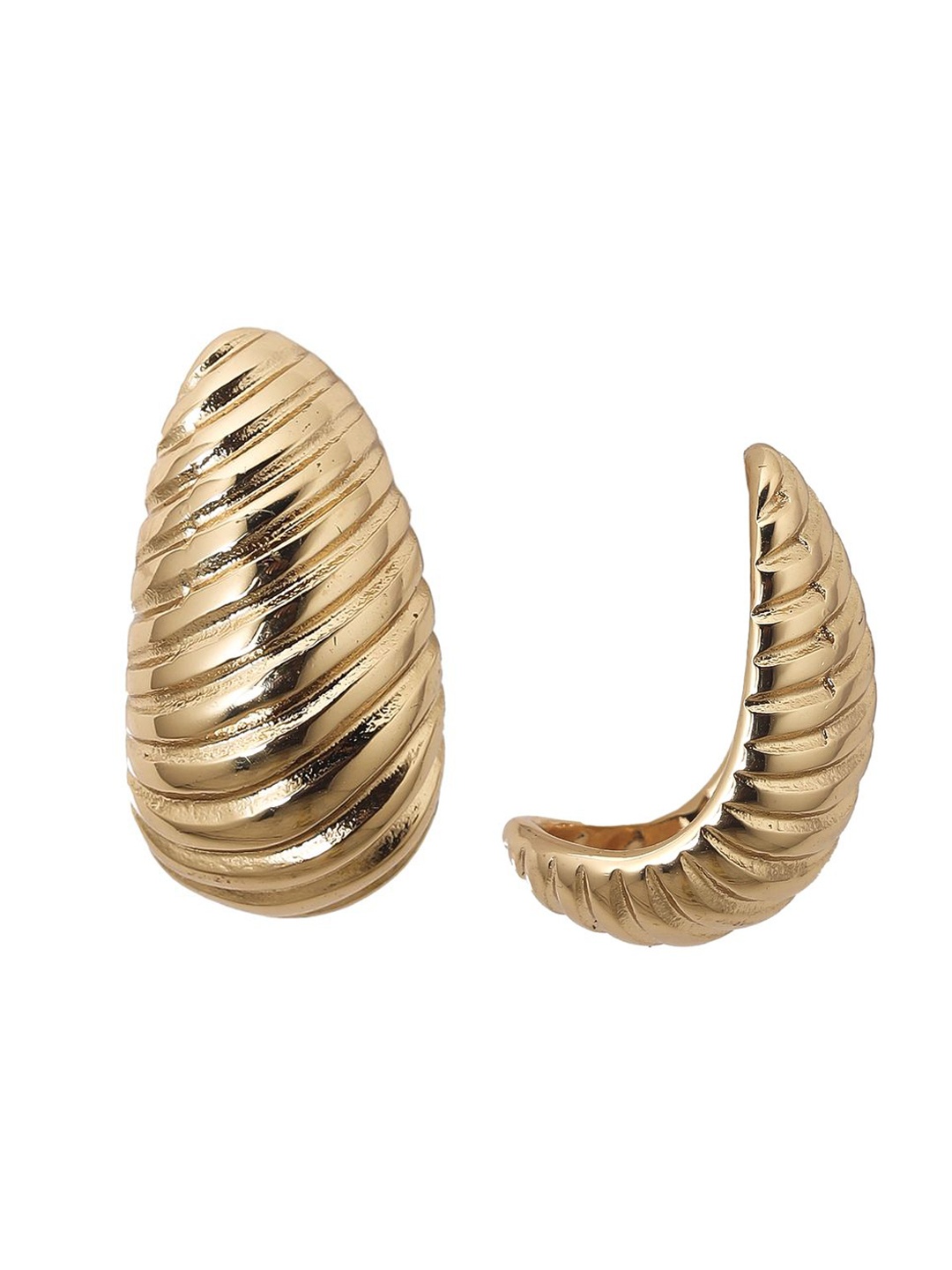 

SOLIBELLE 18K Gold-Plated Contemporary Shaped Studs
