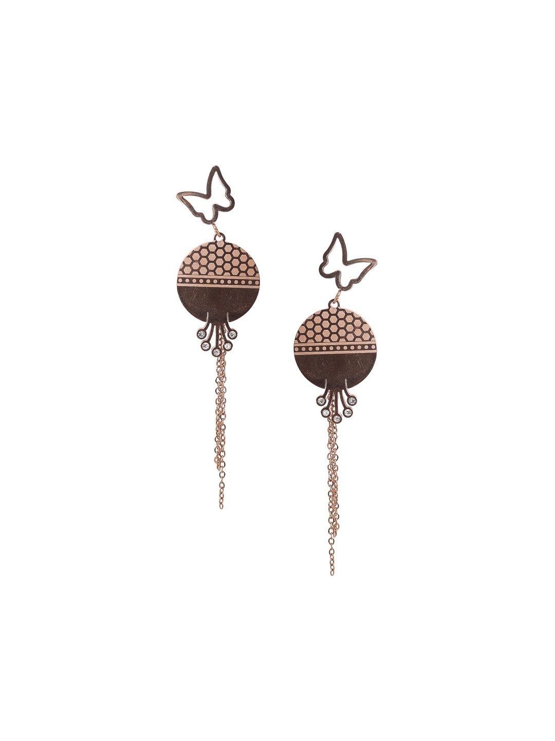 

SOLIBELLE 18K Gold-Plated Contemporary Drop Earrings