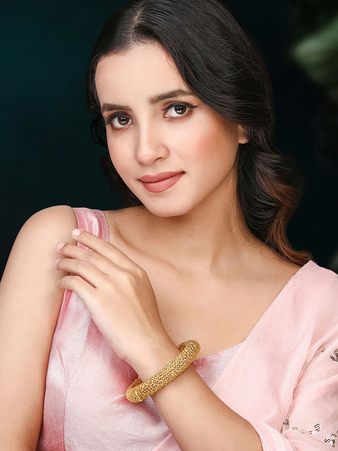 

Peora Gold-Plated Openable Kada Bangle