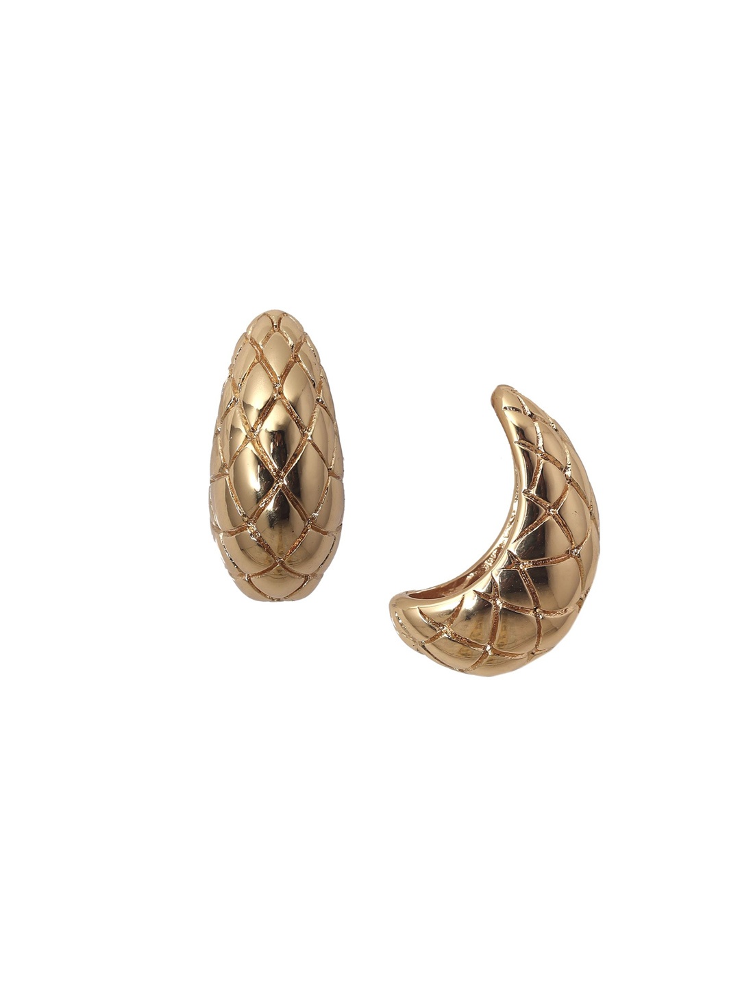 

SOLIBELLE 18K Rose Gold-Plated Contemporary Shaped Studs