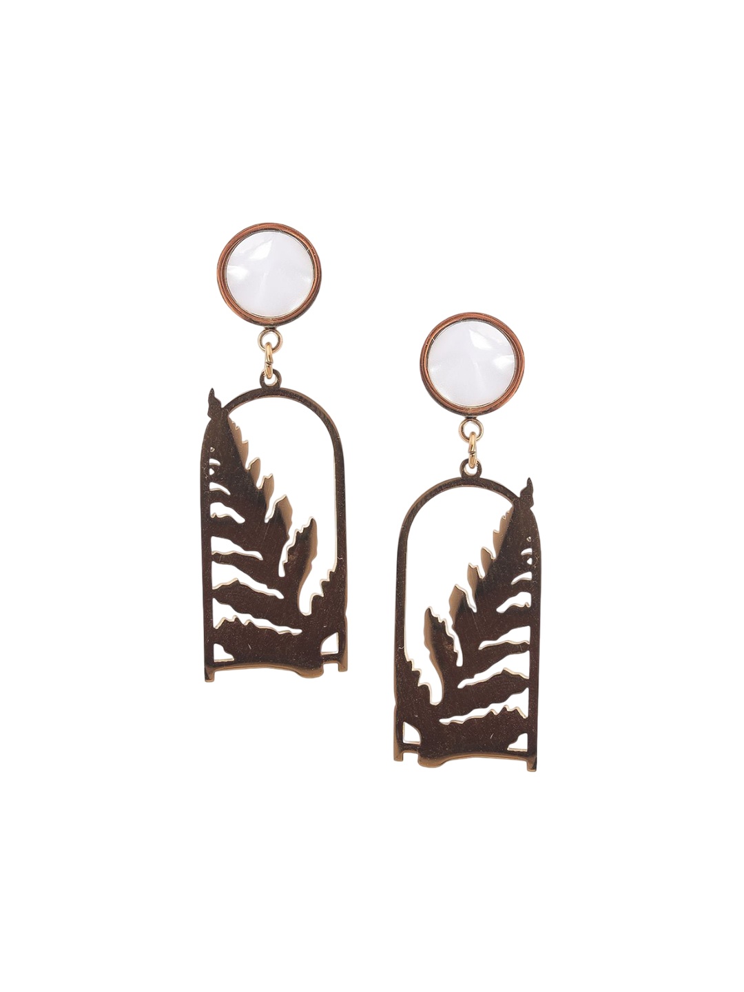

SOLIBELLE Contemporary Drop Earrings, Gold