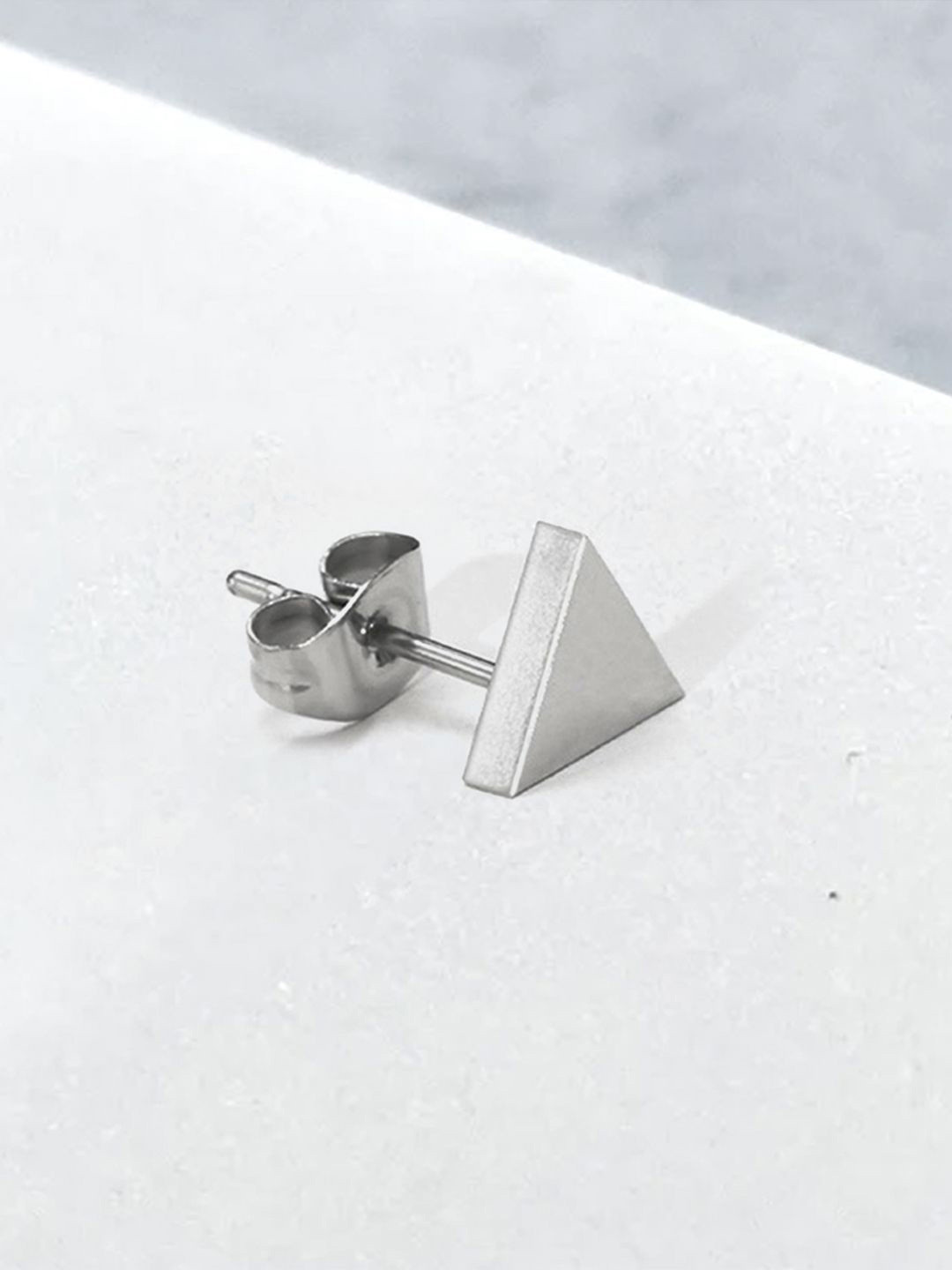 

Peora Stainless Steel Silver-Plated Triangular Shaped Studs