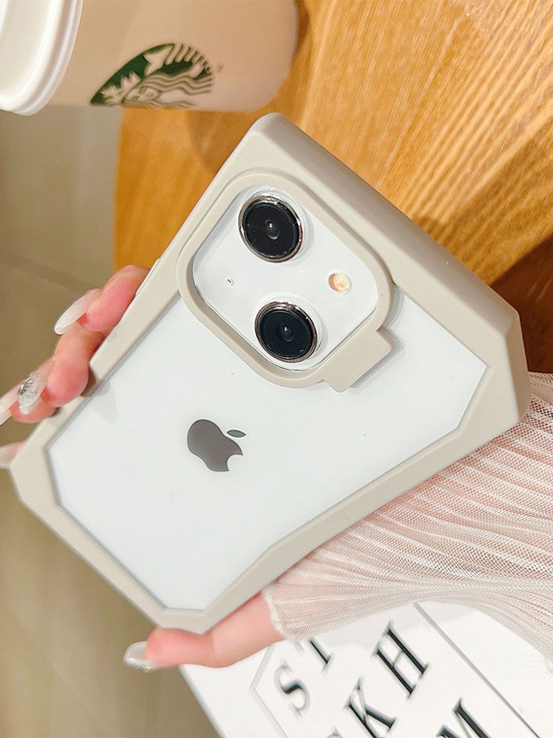 

Luxury Kase LK141 Simple Transparent Irregular Shape iPhone 13 Back Case