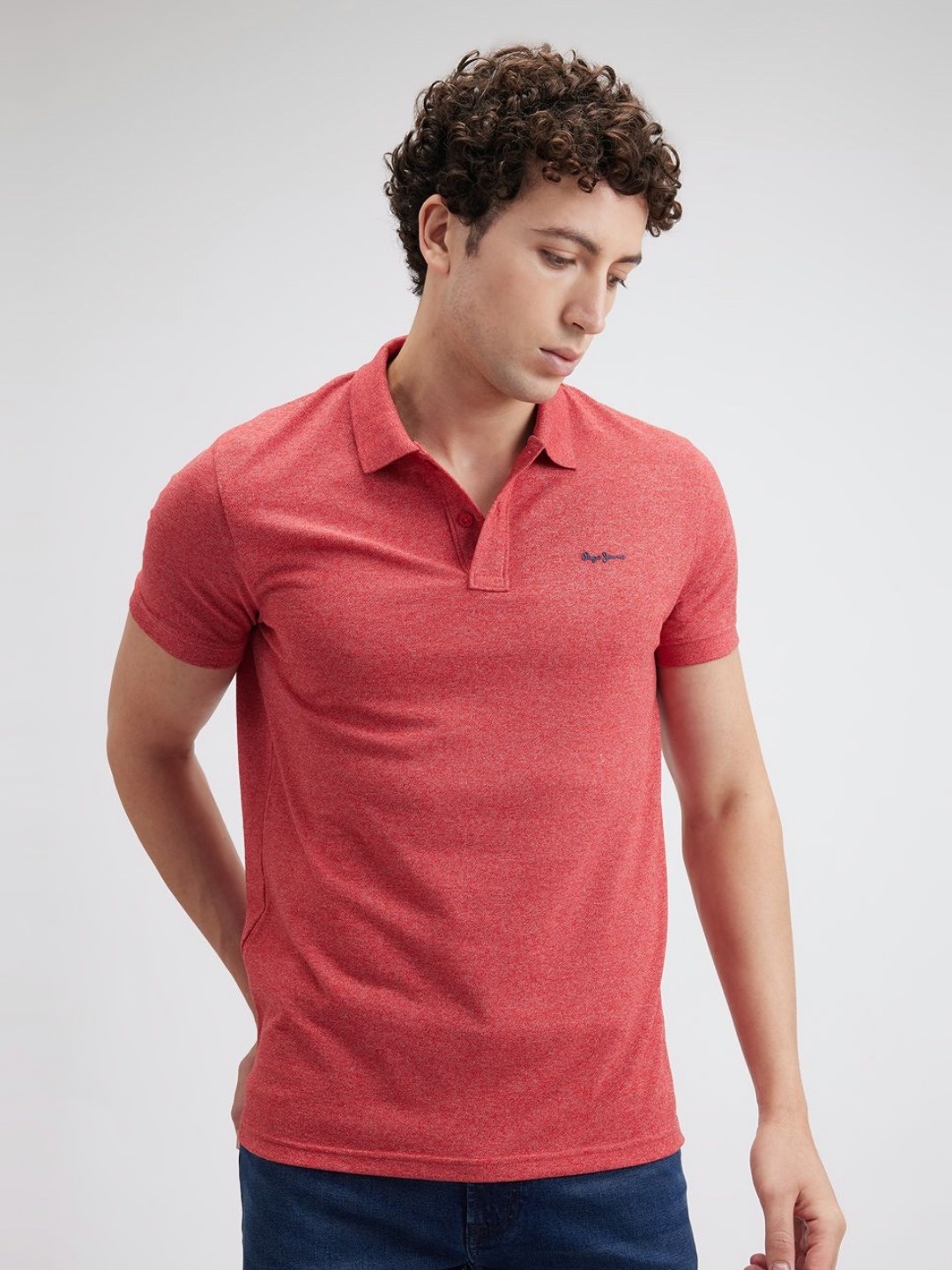 

Pepe Jeans Men Polo Collar Solid T-shirt, Red