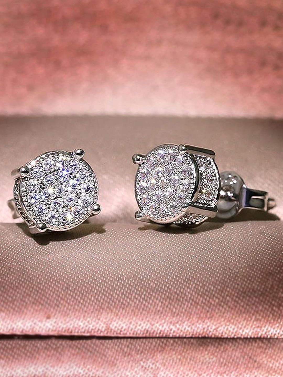 

Peora Silver-Plated Cubic Zirconia Studded Circular Shaped Studs