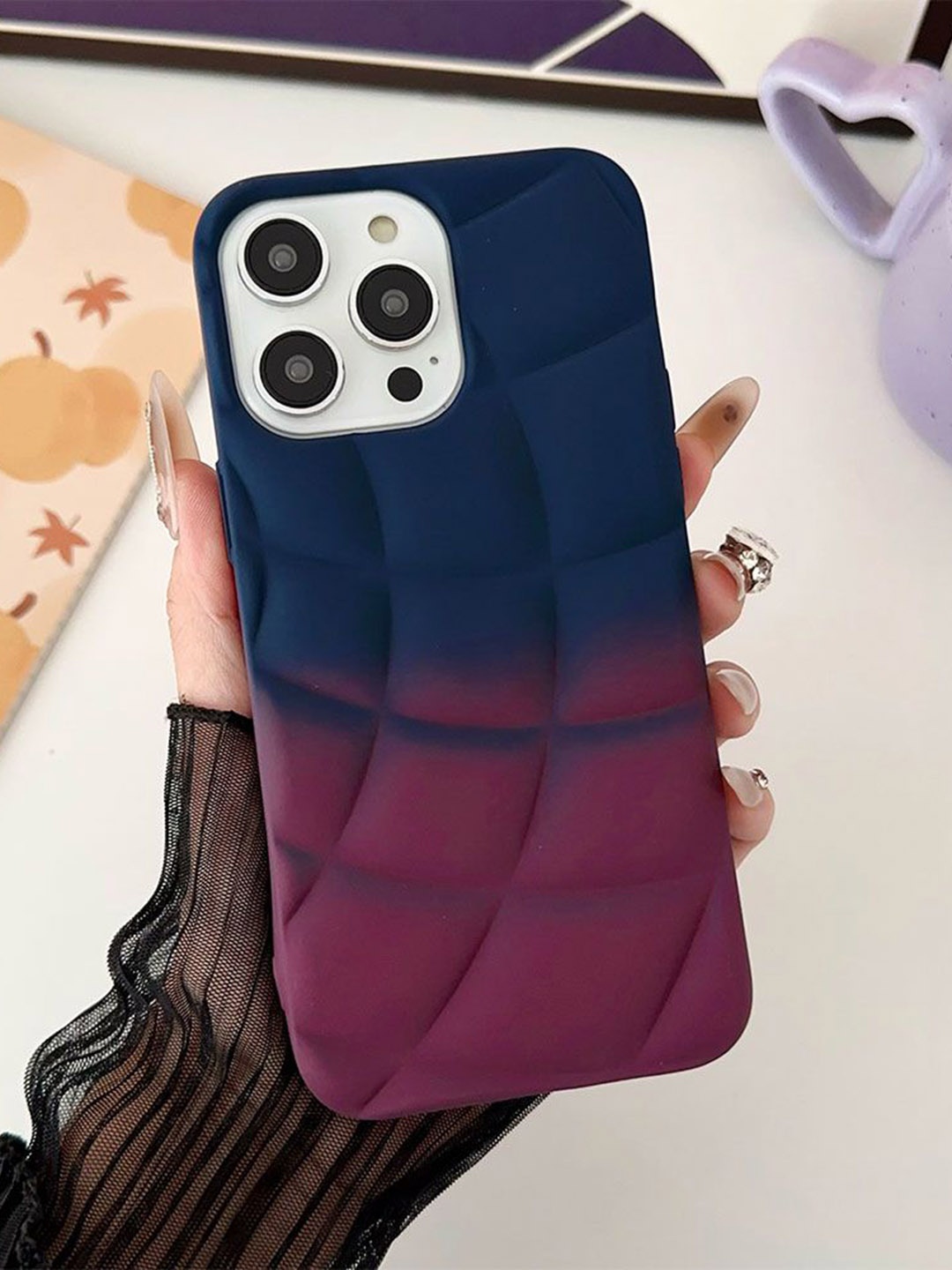 

Luxury Kase LK144 Gradient Colour Hemisphere Shape iPhone 12 Pro Max Back Case, Blue