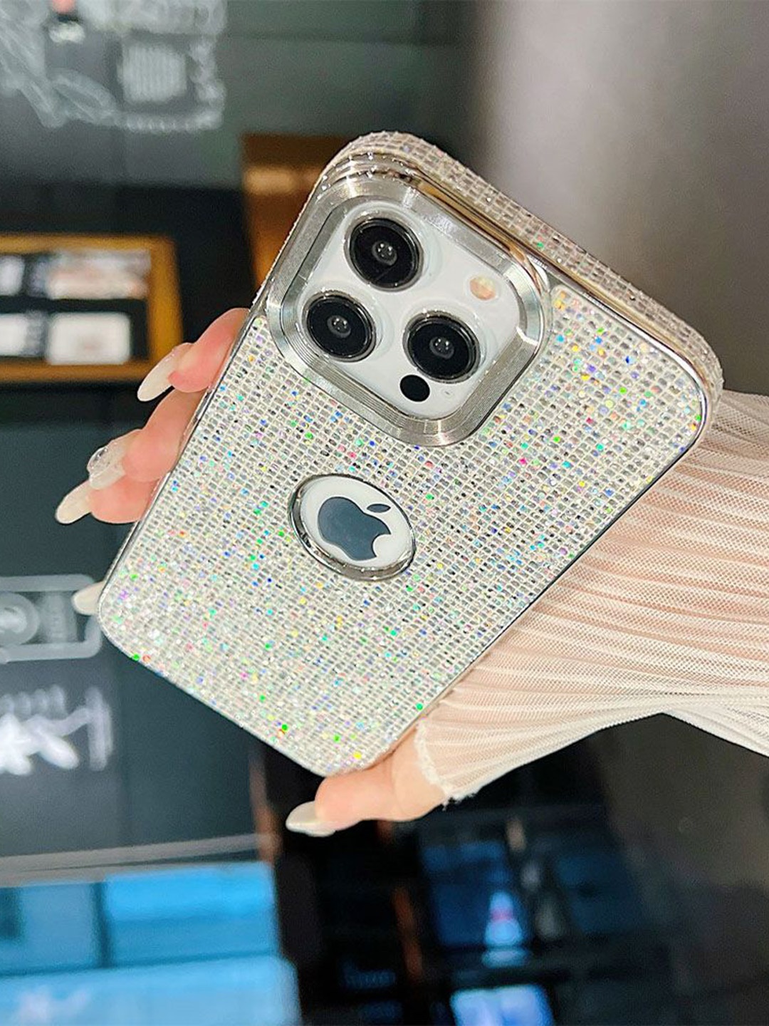

Luxury Kase LK140 Fashion Bling Glitter iPhone 12 Pro Max Back Case, White