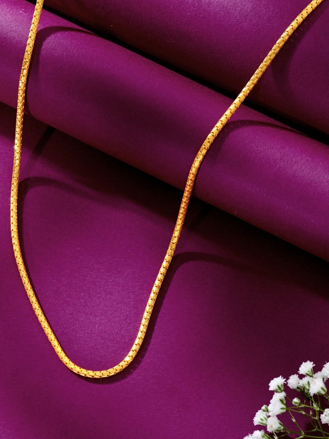 

P N GADGIL JEWELLERS Majestic Bend Gold Chain for Men and Women, Yellow