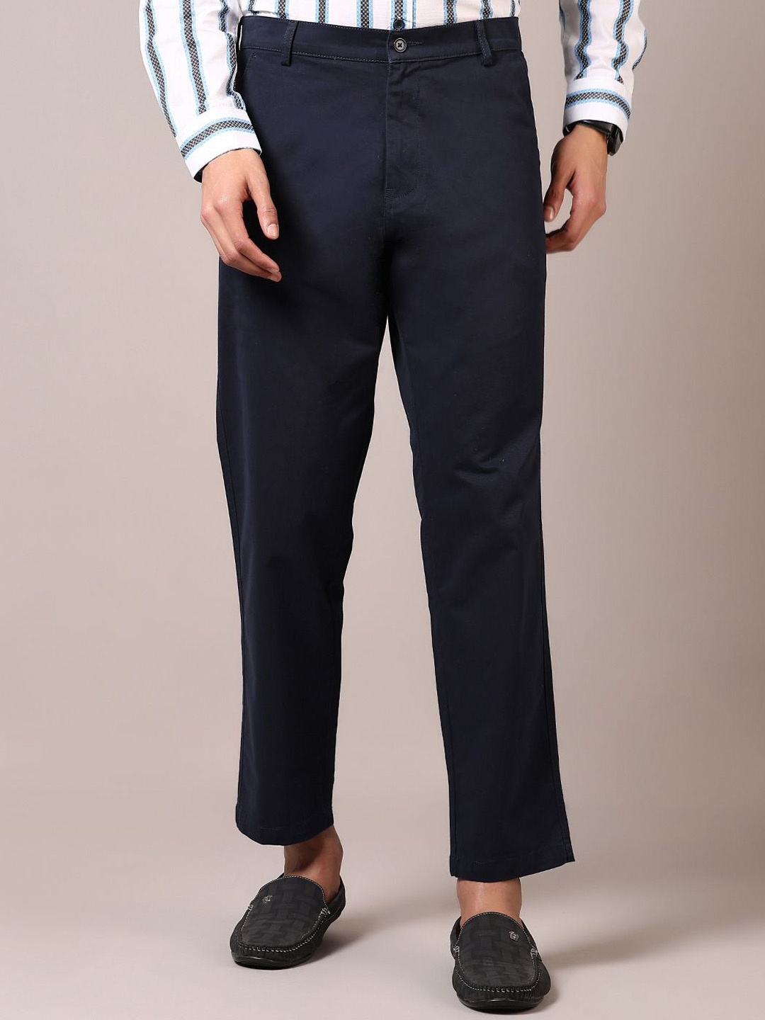 

V-Mart Men Mid-Rise Regular Fit Cotton Chinos Trouser, Blue