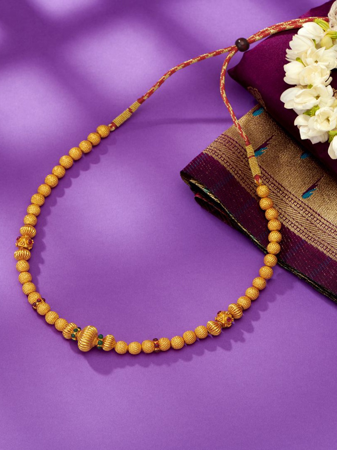 

P N GADGIL JEWELLERS Woman Infinite Beauty Yellow Gold Thushi Necklace 7.89gm