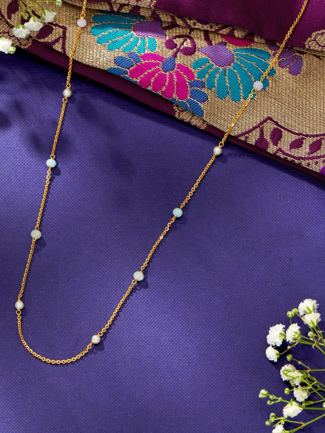

P N GADGIL JEWELLERS Serene Length Yellow Gold Long Necklace For Woman
