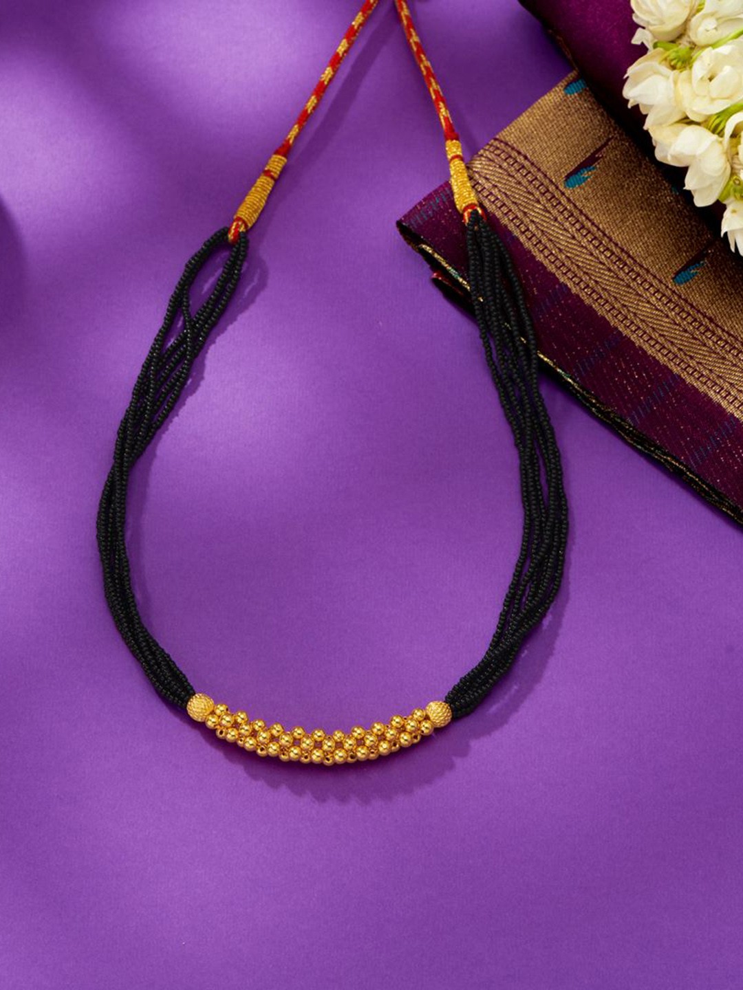 

P N GADGIL JEWELLERS Manmohak Yellow Gold Thushi Necklace For Woman