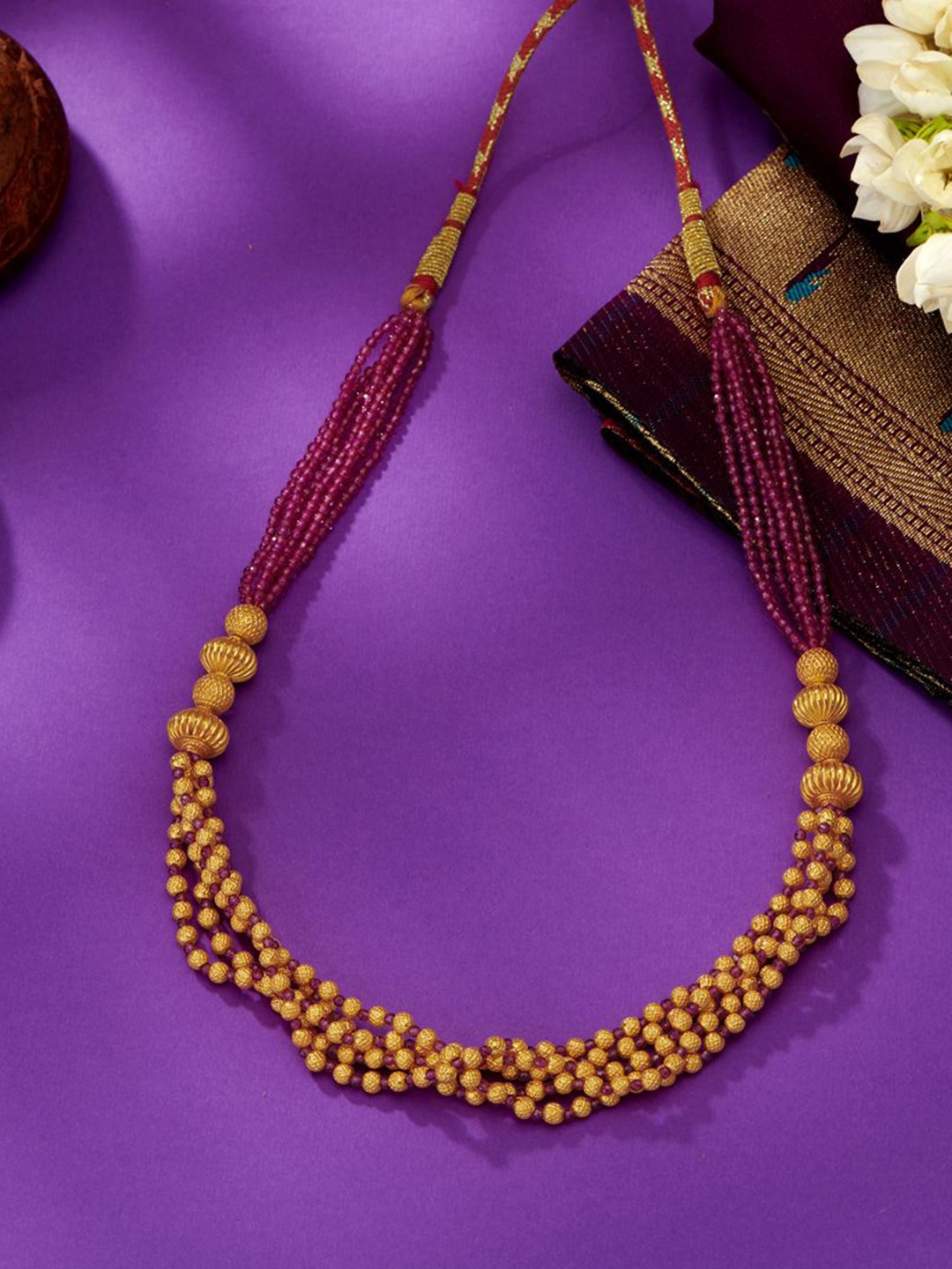 

P N GADGIL JEWELLERS 22 KT Gold Beaded Necklace -3.55 g, Yellow