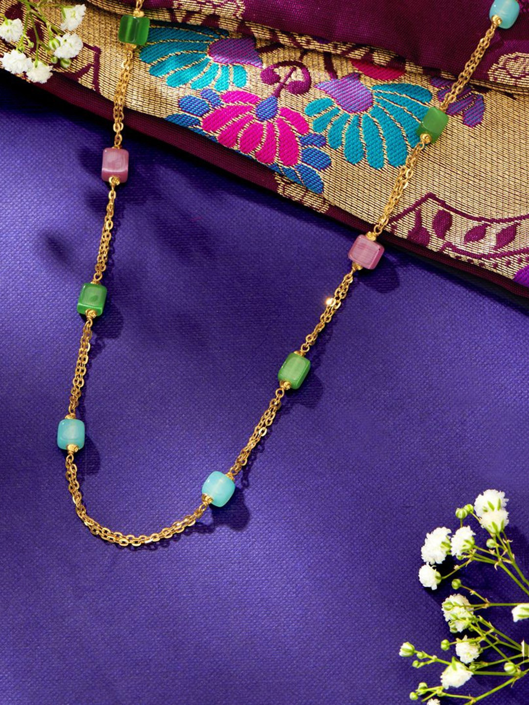

P N GADGIL JEWELLERS Woman Streamlined Yellow Gold Long Necklace 5.21gm