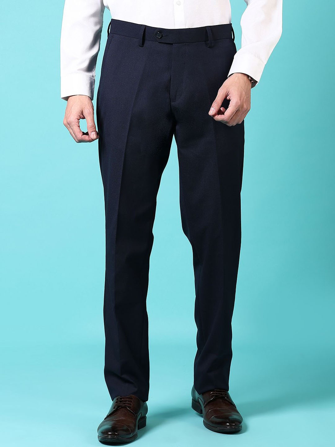 

V-Mart Men Regular Fit ormal Trouser, Navy blue