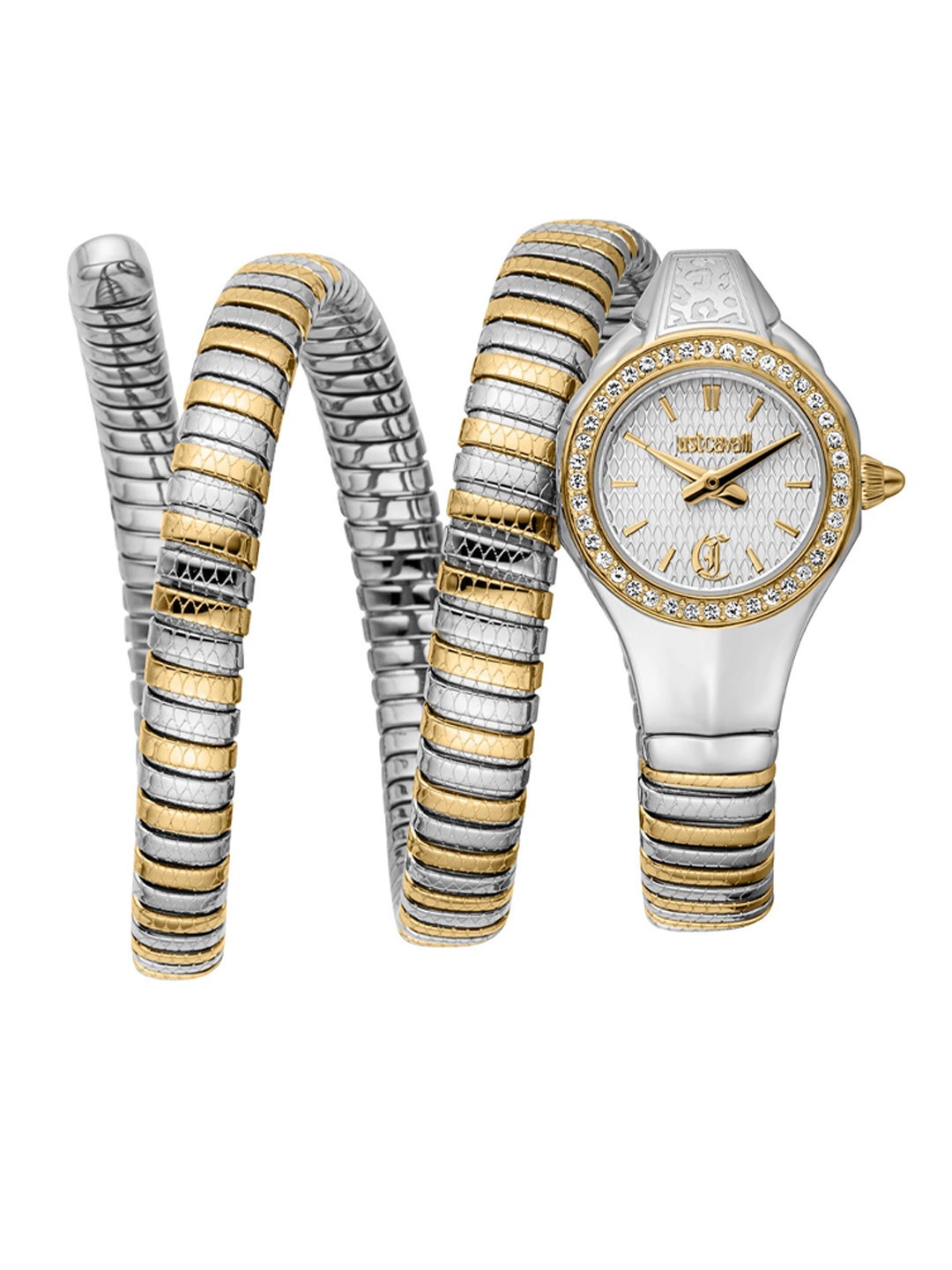 

Just Cavalli Women Embellished Dial & Wrap Around Straps Analogue Watch JC1L355M0055, Silver