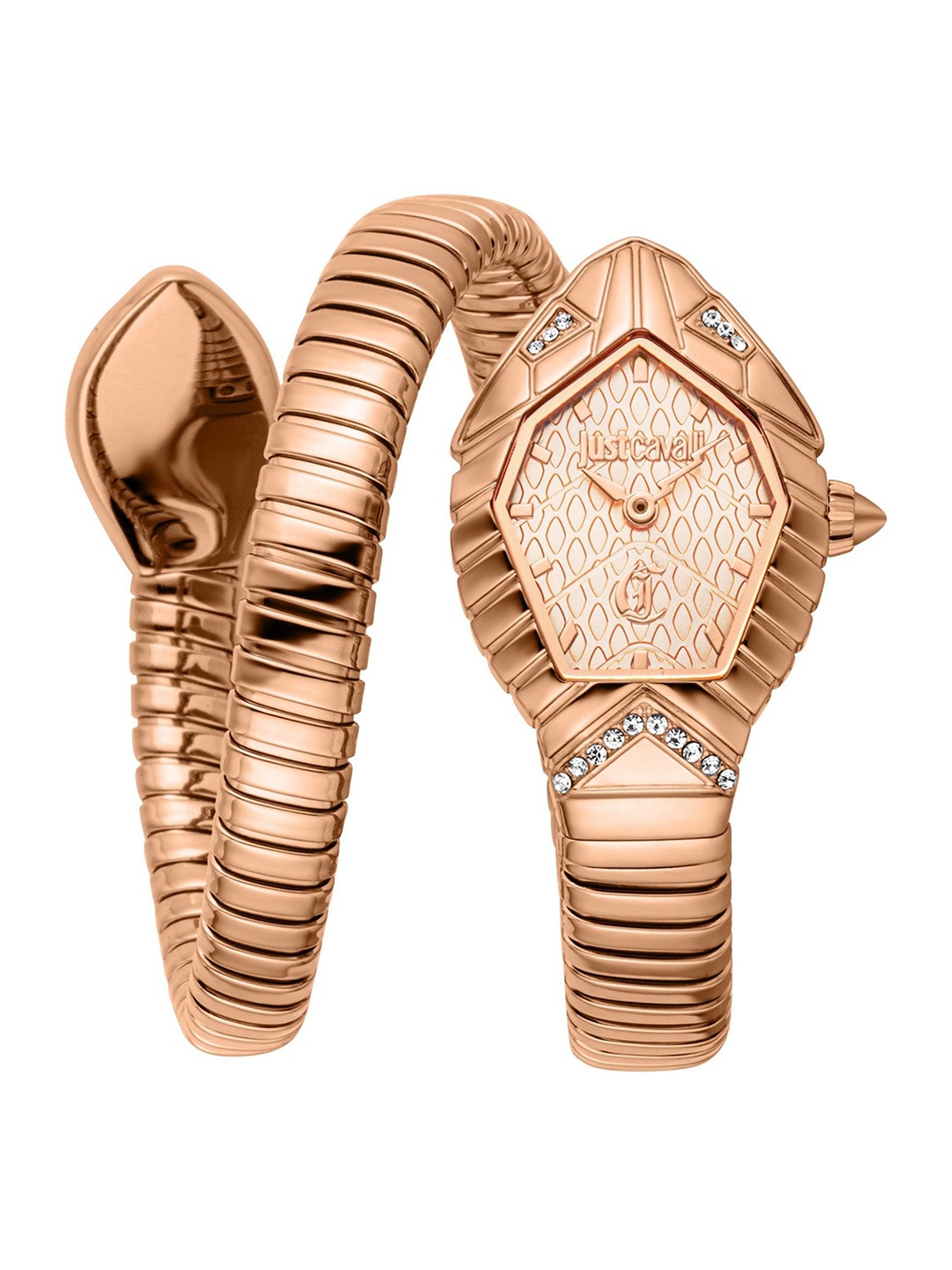 

Just Cavalli Women Dial & Stainless Steel Wrap Around Straps Analogue Watch JC1L356M0045, Rose gold
