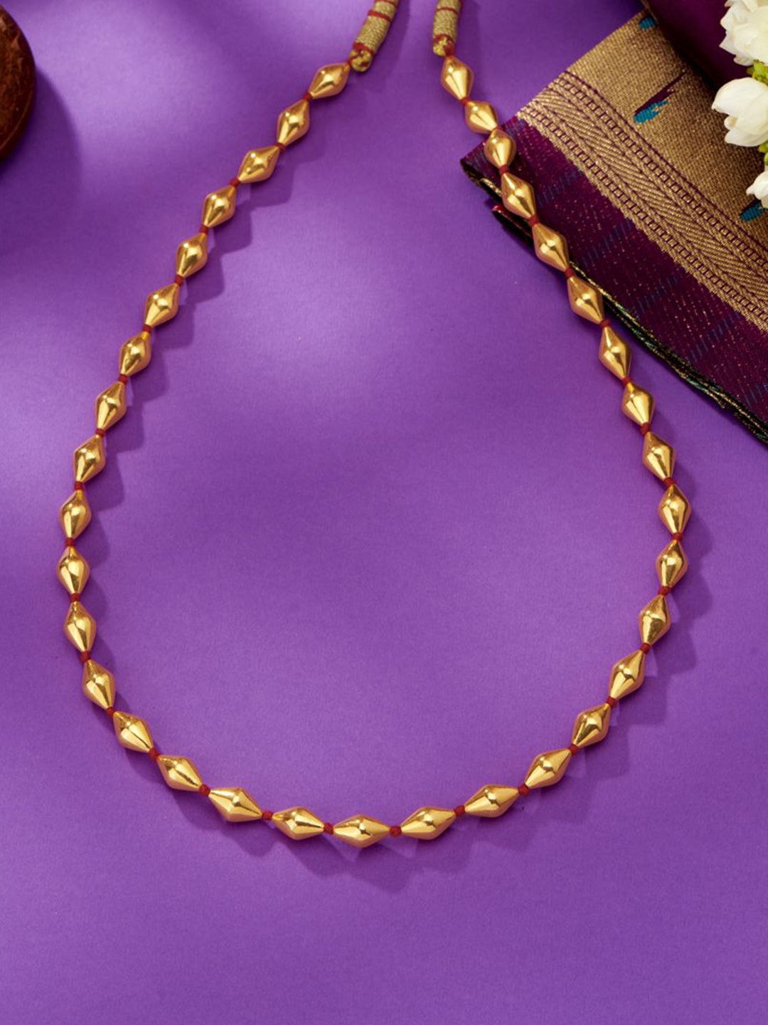 

P N GADGIL JEWELLERS Women Venerable Yellow 22 Kt Gold Thushi Necklace
