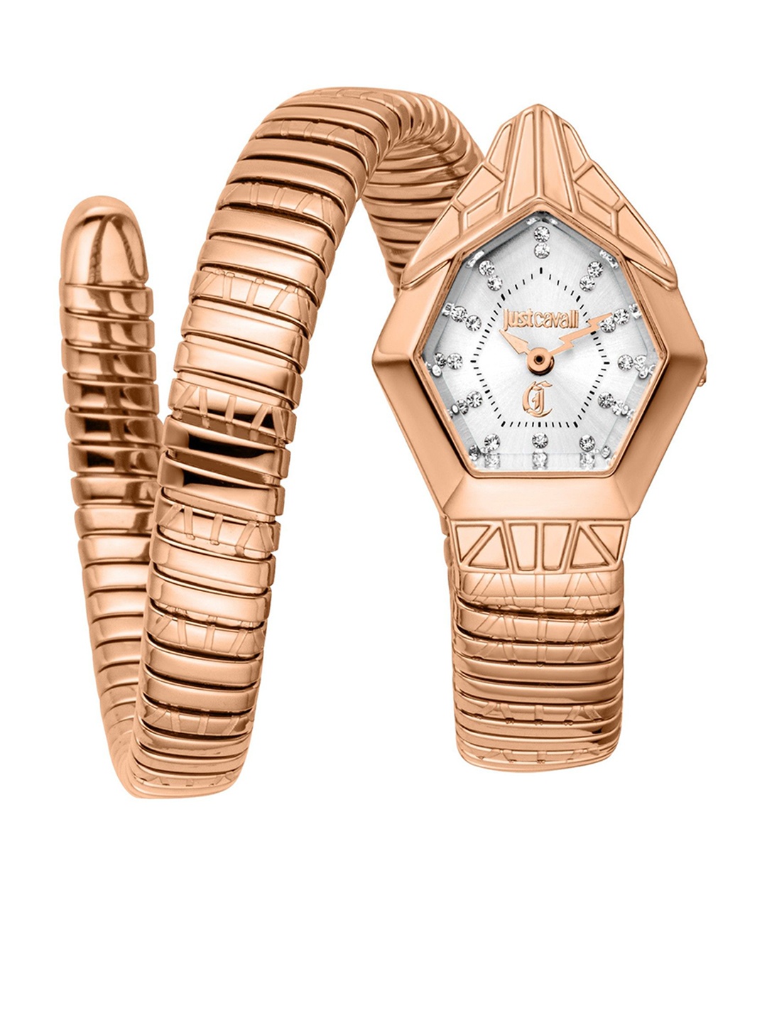 

Just Cavalli Women Gemma Embellished Dial & Wrap Around Straps Analogue Watch JC1L358M0045, Rose gold