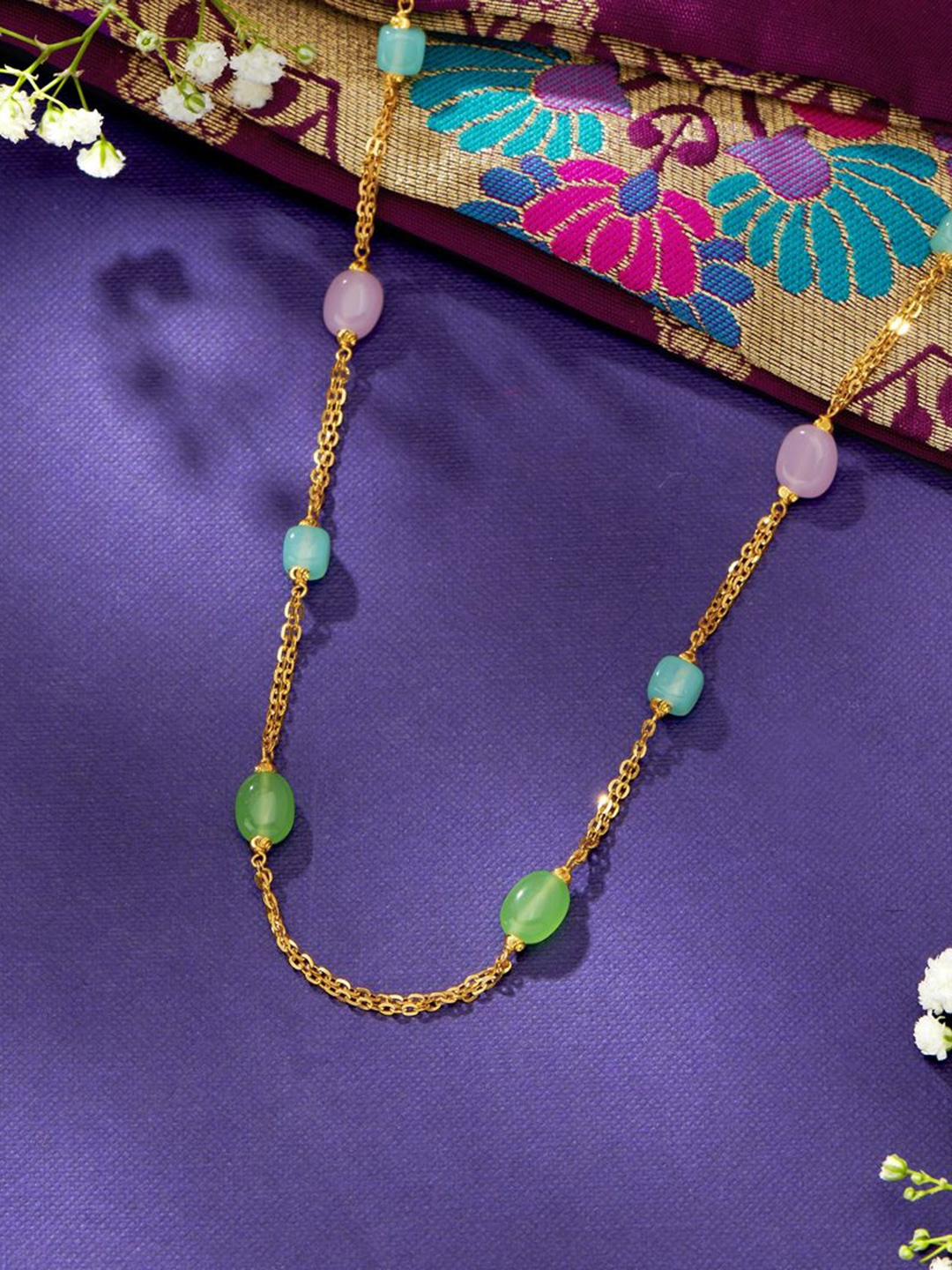 

P N GADGIL JEWELLERS Simplicity Yellow Gold Long Necklace For Woman