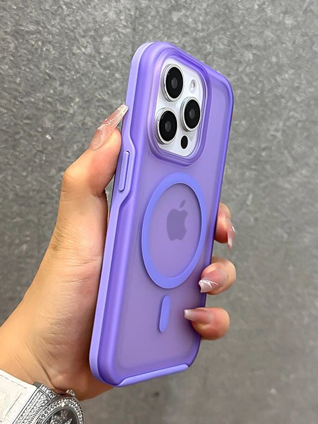 

Luxury Kase LK173 Matte Translucent Armor Shockproof Mag-Safe iPhone 16 Pro Max Back Case, Lavender
